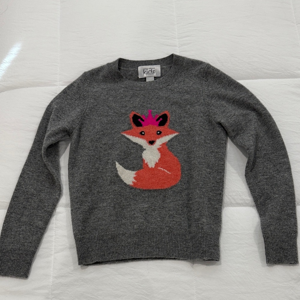 Autumn Cashmere Girls Gray Fox Sweater